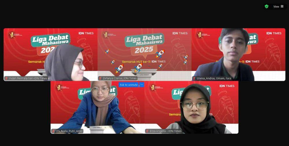 Liga Debat Mahasiswa IDN Times 2025 babak penyisihan antara Unesa vs ITS (Dok: IDN Times)