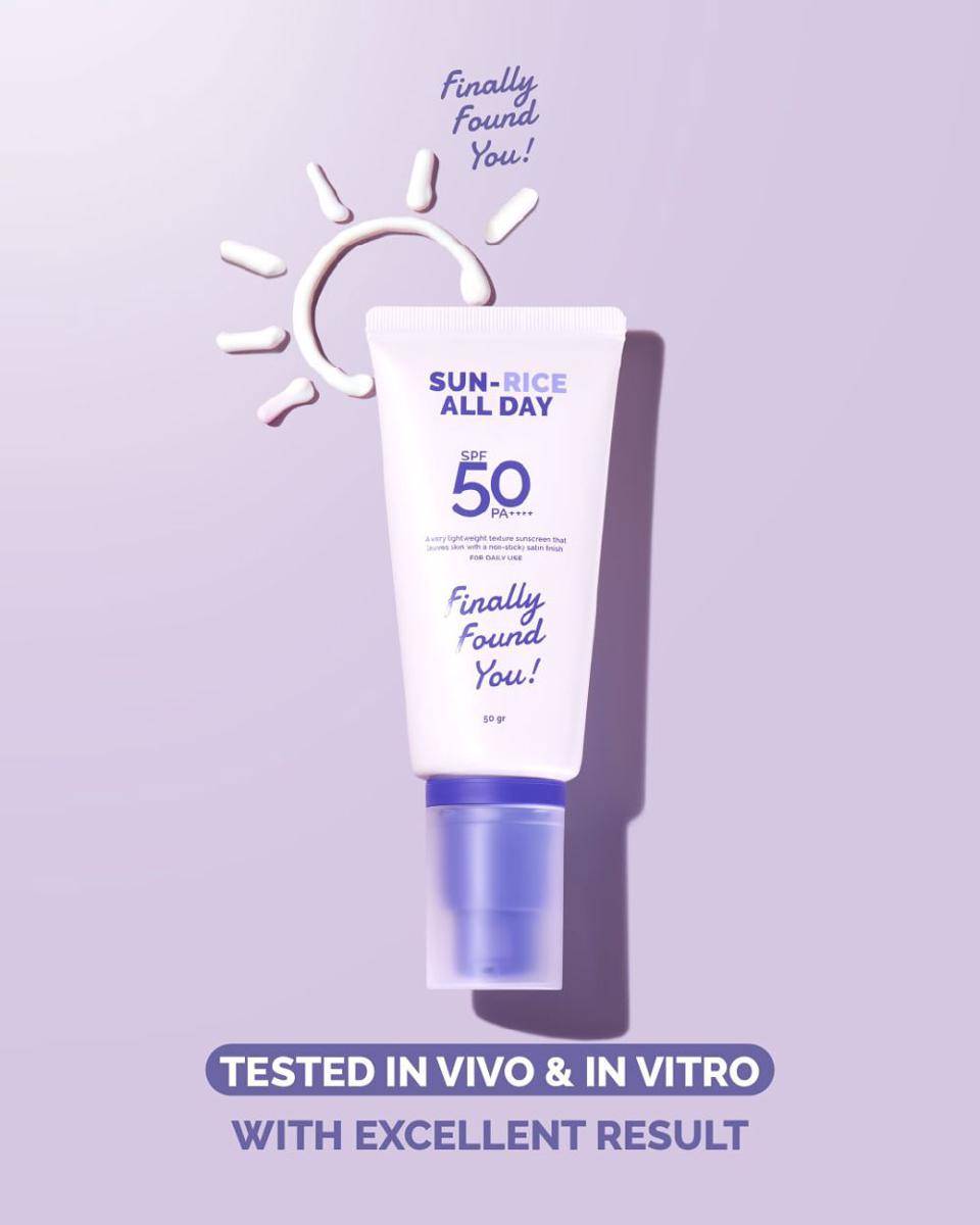 Finally Found You! SUN-RICE ALL DAY Invisible UV Shield (instagram.com/finallyfoundyou.id)