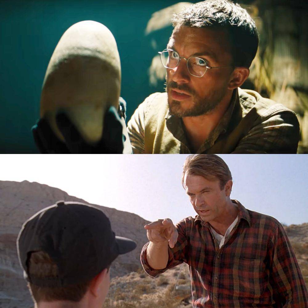 Still cut trailer film Jurassic World: Rebirth dan Jurassic Park (YouTube.com/Universal Pictures | YouTube.com/NERDX CULTURE)