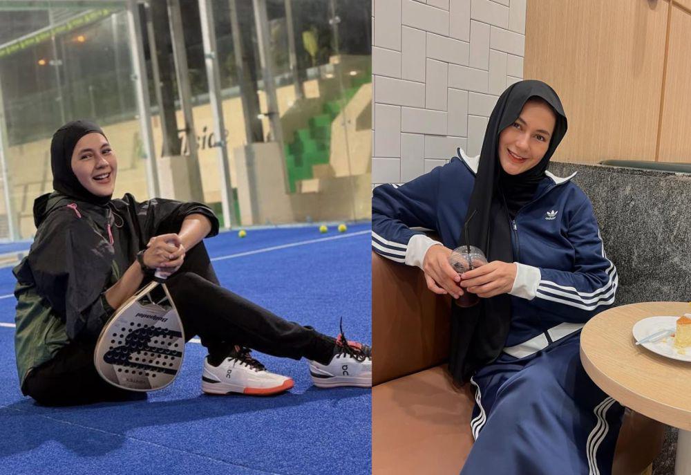 7 OOTD Olahraga Hijab ala Paula Verhoeven yang Stylish dan Nyaman