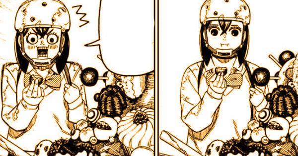 Momo memakan makanan dari dimensi Fairy-Tale Card - Dandadan
