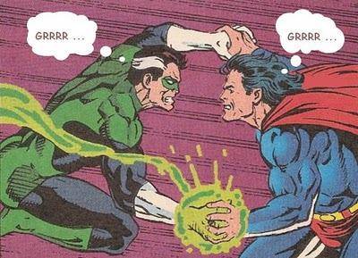 Green Lantern vs Superman (Dok. DC Comics)