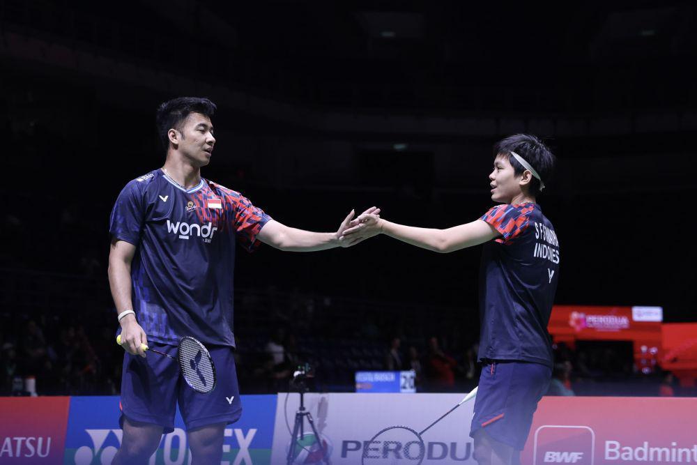 Dejan Ferdinansyah/Siti Fadia Silva Ramadhanti di 16 besar Malaysia Masters 2025 (dok.PP PBSI)