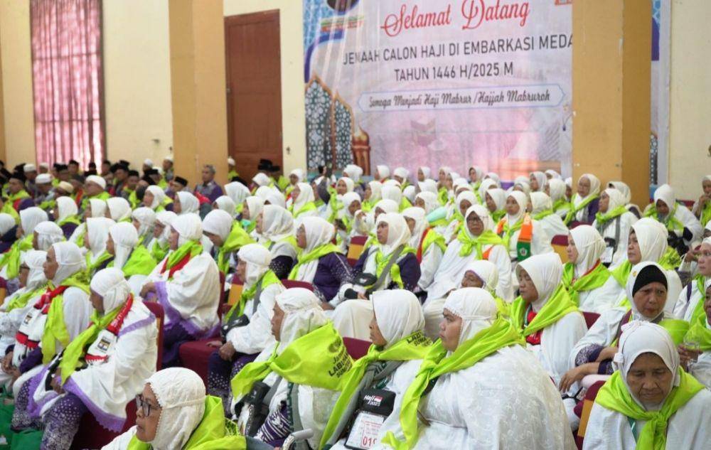 Jemaah calon haji kloter 19 di Embarkasi Medan (Dok. Istimewa)