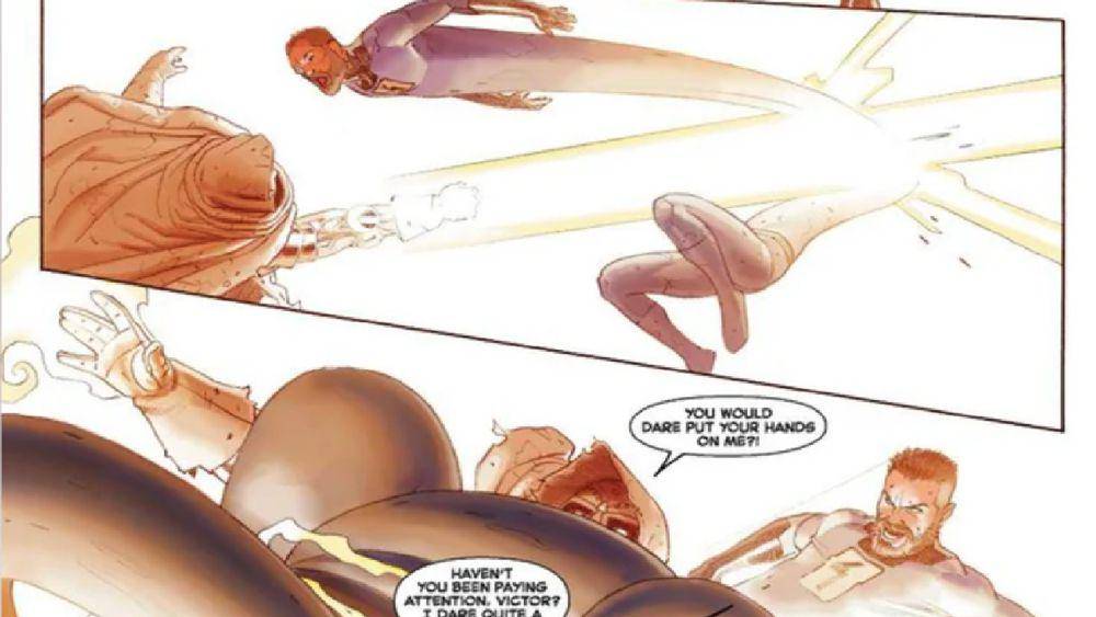 Pertarungan akhir Reed Richards vs God Emperor Doom di komik Secret Wars. (dok. Marvel Comics/Secret Wars)