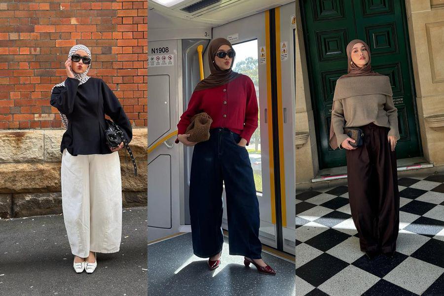 12 OOTD Hijab Pakai Baggy Pants ala Ana Octarina, Super Keren!