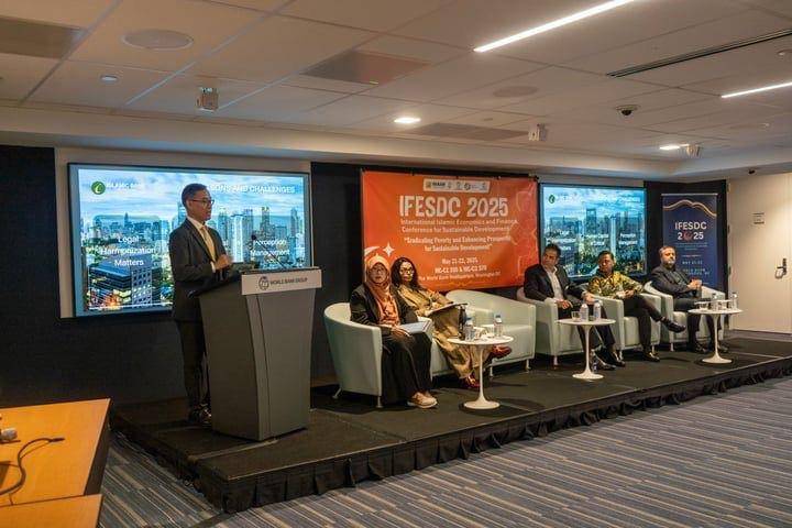 Ajang The International Islamic Economics and Finance Conference for Sustainable Development (IFESDC) 2025 di World Bank Headquarter, Washington DC (24/05). (dok. PNM)