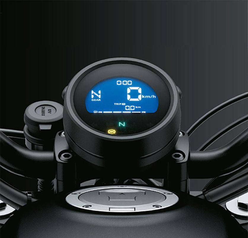 Ilustrasi Panel instrumen LCD Motor Honda Rebel 500 (hondabigwing.in)