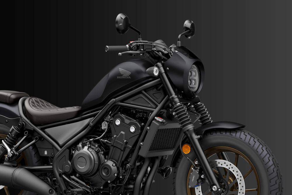 Ilustrasi desain bodi, lampu LED, dan jok rendah Motor Honda Rebel 500 (hondabigwing.in)