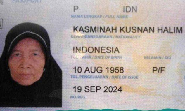 Potret identitas jemaah haji meninggal Kasimah Kusnah Halim. (DOK. Kanwil Kemenag Lampung).