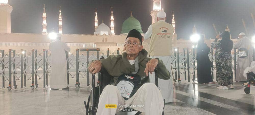 Amin Abdullah, jemaah haji asal Ternate dari Kloter 17 UPG yang di Makkah, Arab Saudi. (Dok. Kemenag Sulsel)