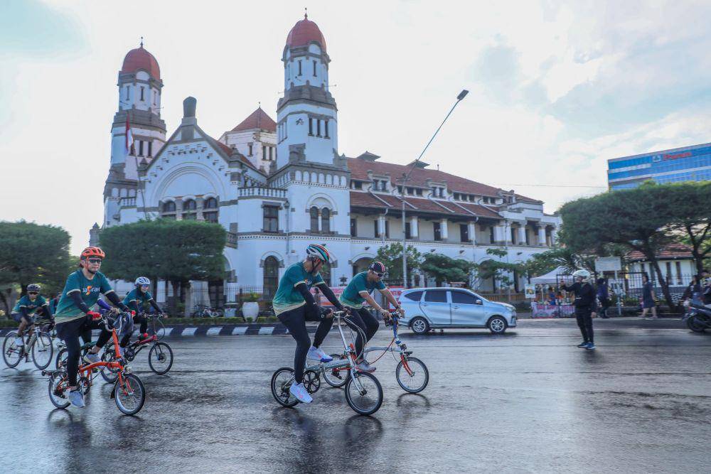 Acara gowes Jasirah menempuh rute 15 kilometer di Kota Semarang, melintasi kawasan Pleburan, MT Haryono, Kota Lama, Titik Nol, Tugu Muda, Banjir Kanal, hingga Sam Poo Kong. (IDN Times/Dok Humas Pemprov Jateng)