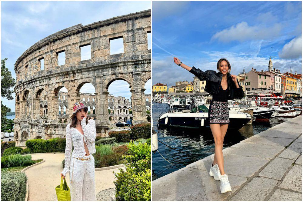 9 Potret Cinta Laura saat Jalan-jalan di Kota Pula dan Rovinj, Kroasia