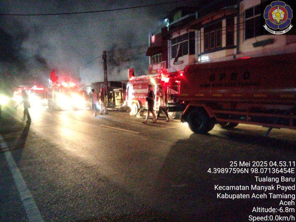 Kebakaran di Aceh Tamiang tewaskan satu keluarga. (Dokumentasi Dinas Pemadam Kebakaran Aceh Tamiang)