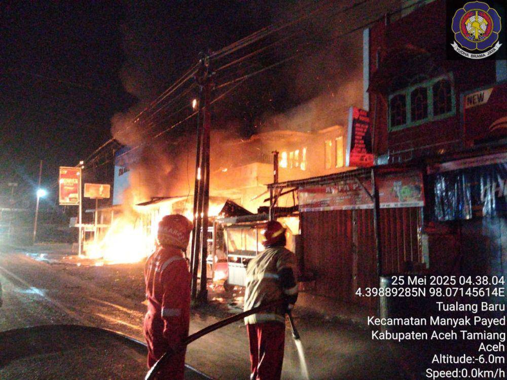 Kebakaran di Aceh Tamiang tewaskan satu keluarga. (Dokumentasi Dinas Pemadam Kebakaran Aceh Tamiang)