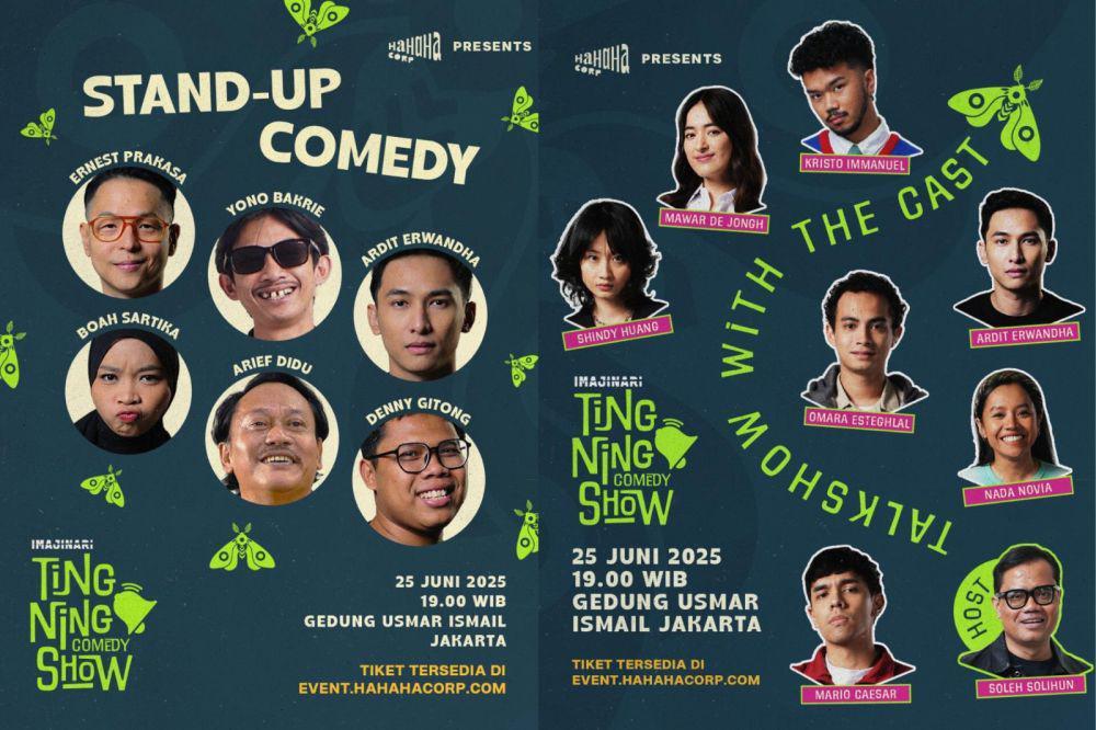 Daftar Lineup dan Harga Tiket TingNing Comedy Show, Ada Ernest Prakasa