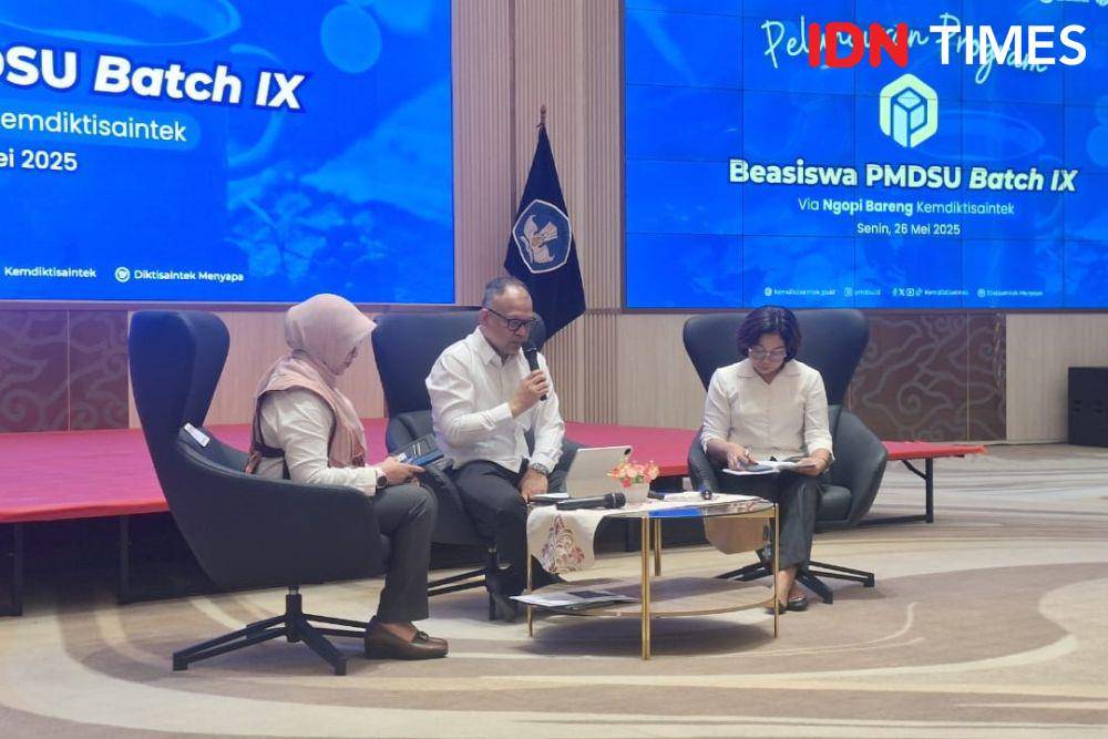 Peluncuran PMDSU Batch IX, Gedung Kemdiktisaintek, Senin (26/5/2025) (IDN Times/Lia Hutasoit)