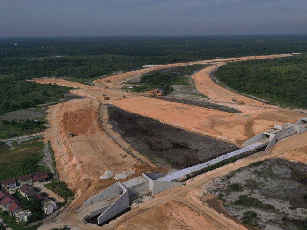 Proyek Jalan Tol Lingkar Pekanbaru. (dok. PT Hutama Karya Infrastruktur/HKI)