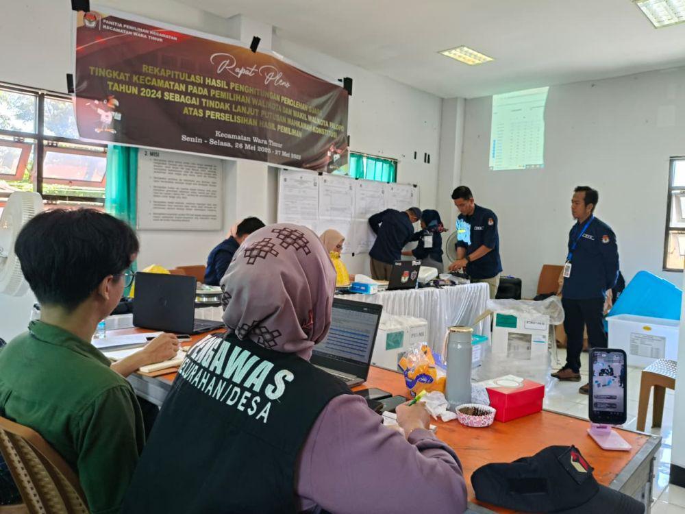 Bawaslu Sulsel pantau rekapitulasi hasil penghitungan suara Pemungutan Suara Ulang (PSU) Wali Kota dan Wakil Wali Kota Palopo, Senin (26/5/2025)/Istimewa