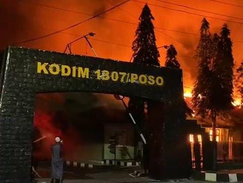 Markas Kodim 1307/Poso Terbakar, Diduga Akibat Korsleting Listrik