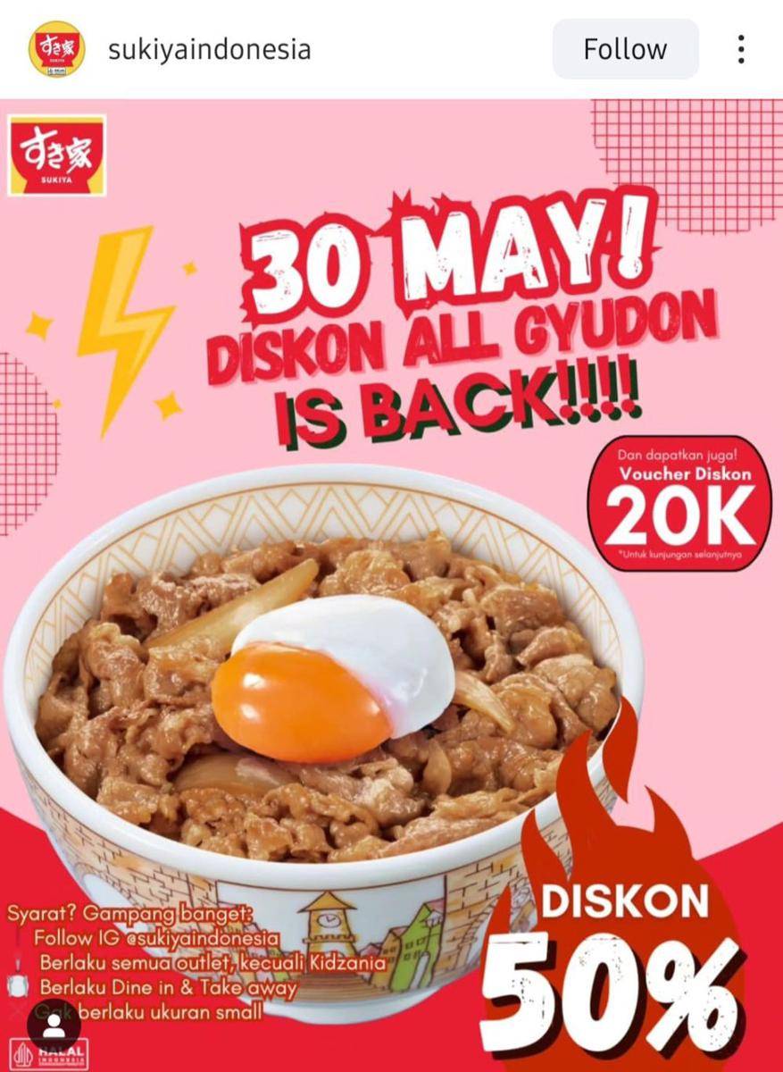 Promo Sukiya Mei 2025 (instagram.com/sukiyaindonesia)