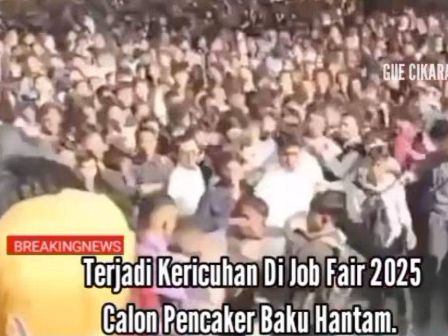 Kericuhan terjadi saat job fair di Bekasi. (Dokumen @gue_cikarang.co.id)