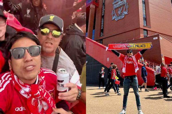 7 Potret Desta Rayakan Liverpool Juara Bareng Fans di Inggris