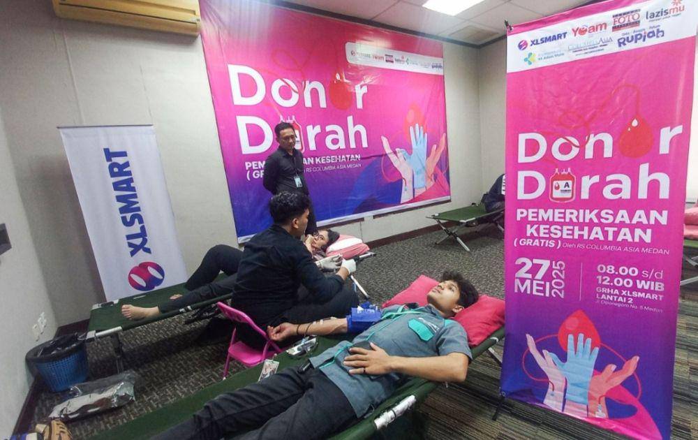 Bantu Anak Penderita Kanker, Karyawan XLSMART dan BI Gelar Donor Darah