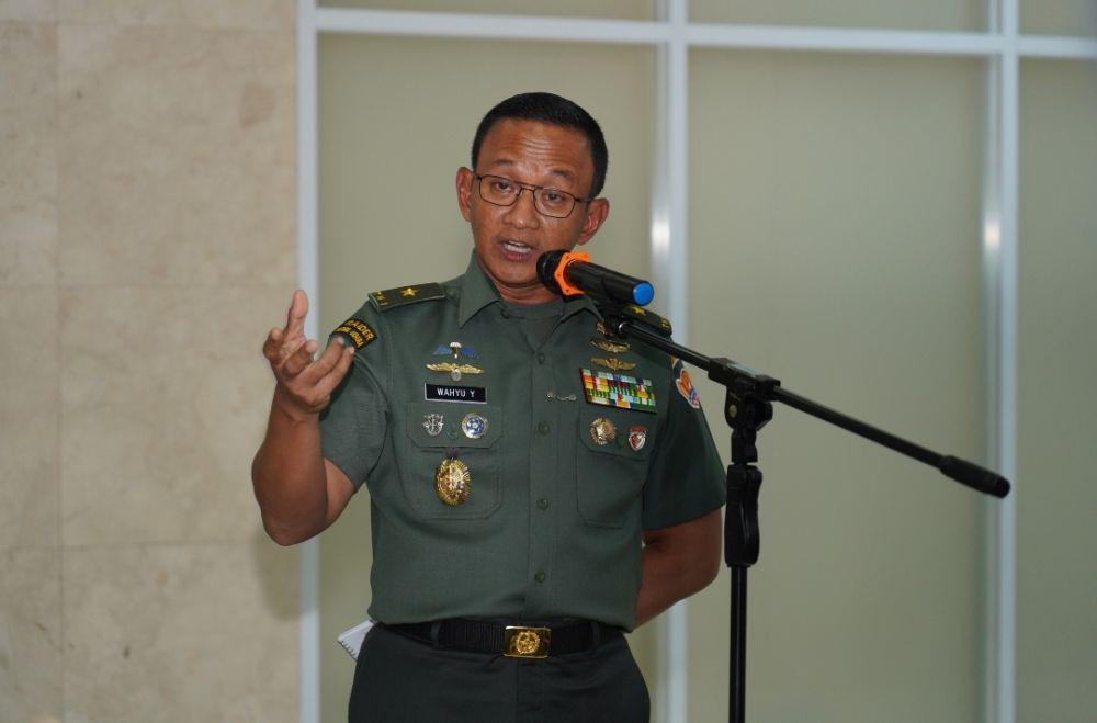 Kepala Dinas Penerangan TNI Angkatan Darat (Kadispenad) Brigjen TNI Wahyu Yudhayana di Kompleks Parlemen Senayan, Jakarta Pusat. (Dokumentasi Dispenad)