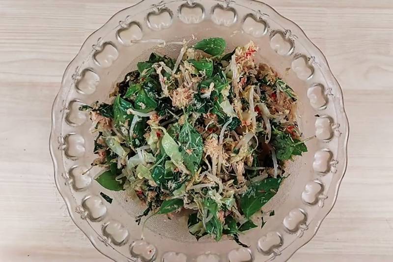 ilustrasi urap ala Jawa Timur (youtube.com/Dapur Diizah)