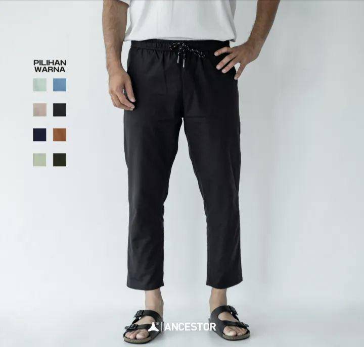 ANCSTR Ankle Pants Relax Fit Linen (lazada.co.id/ANCESTOR Online Shop)