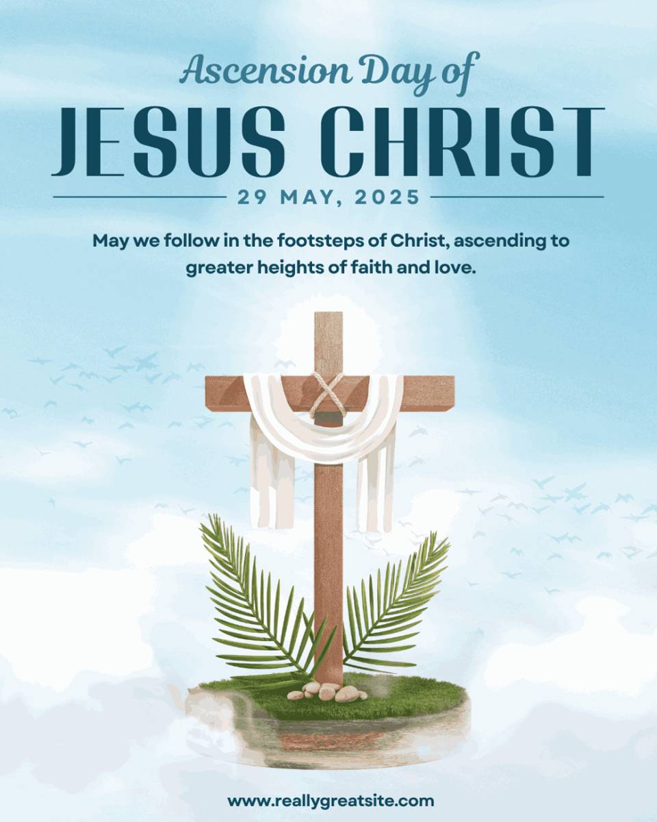 Poster Kenaikan Isa Almasih (canva.com/Createrra)