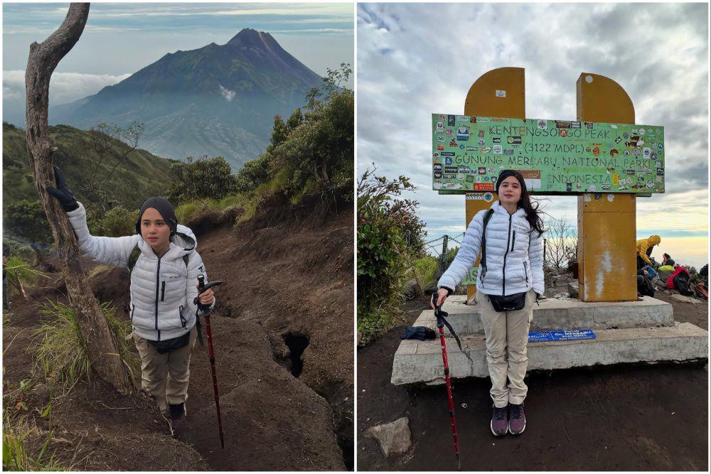 8 Potret Tissa Biani Mendaki Gunung Merbabu, si Pencinta Alam Beraksi