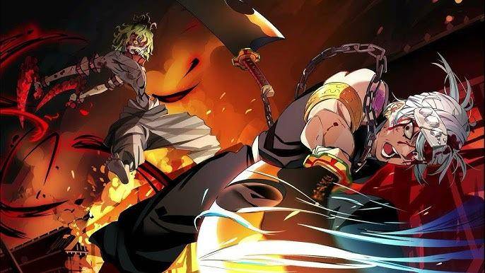 Uzui Tengen vs Gyutaro (Dok. Ufotable/Demon Slayer)