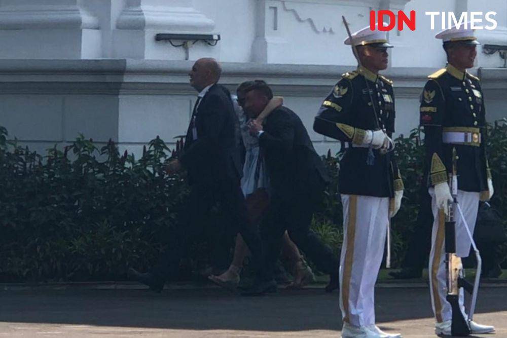 Presiden Prancis, Emmanuel Macron melakukan kunjungan kenegaraan ke Indonesia di Istana Merdeka, Jakarta, Rabu (28/5/2025). (IDN Times/Ilman Nafi'an)