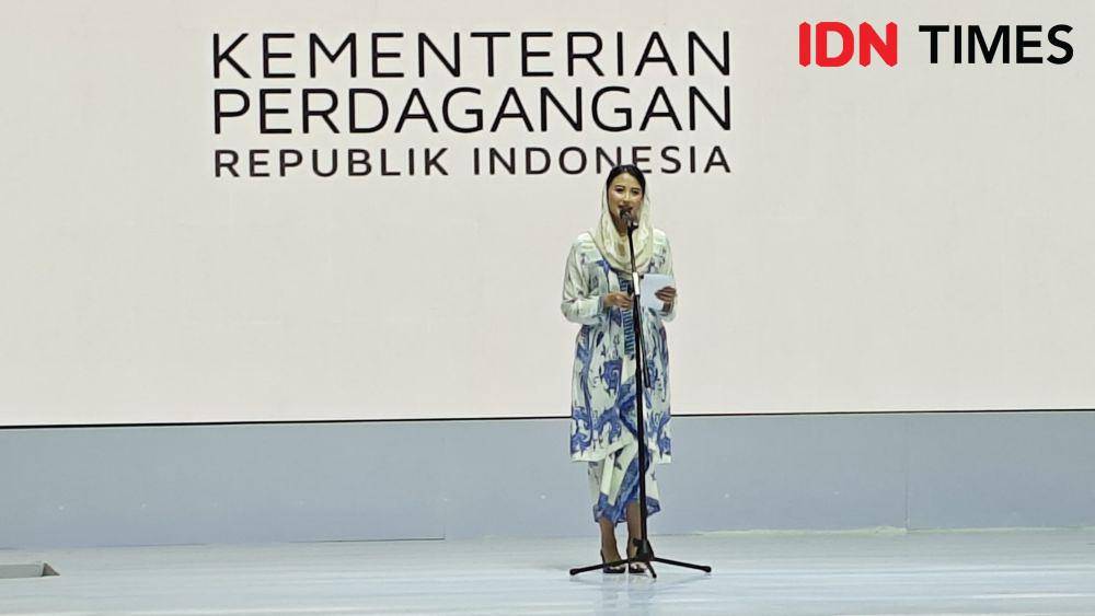 Sambutan Dyah Roro Esti, Wakil Menteri Perdagangan Indonesia Republik Indonesia dalam pembukaan BTN Indonesia Fashion Week 2025 pada Rabu (28/5/2025) di Plenary Hall, Jakarta Convention Center. (IDN Times/Febriyanti Revitasari)