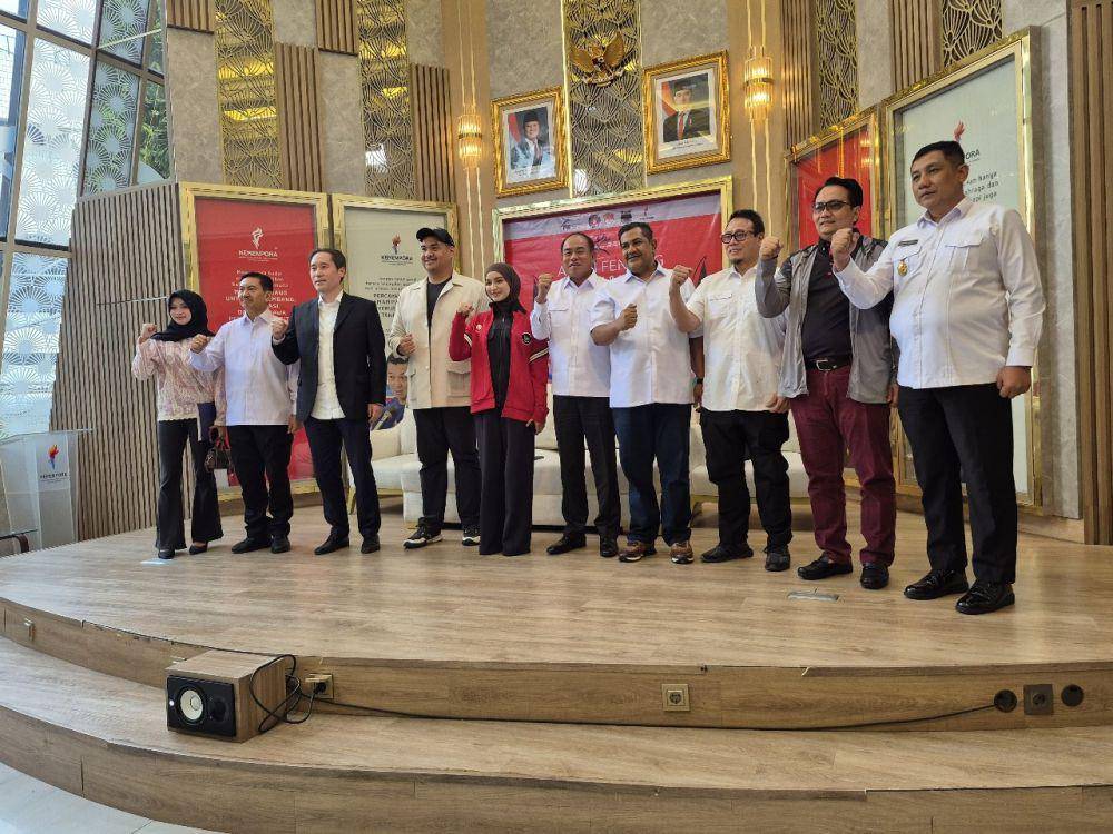 Jumpa pers Kejuaraan Anggar Asia 2025 di Kemenpora. (Dok. IKASI)