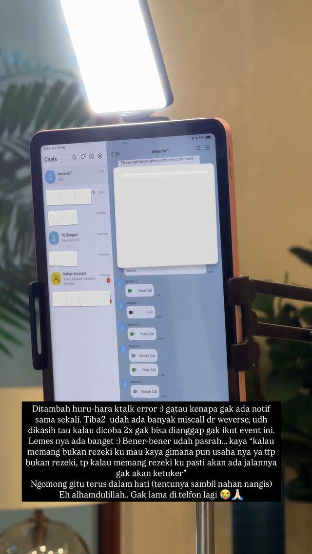 Yunita Siregar video call bareng Jin BTS (instagram.com/yunitasiregar)