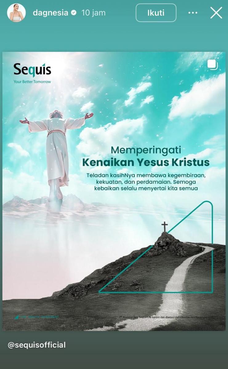 Ucapan artis Kenaikan Isa Almasih 2025 (instagram.com/dagnesia)