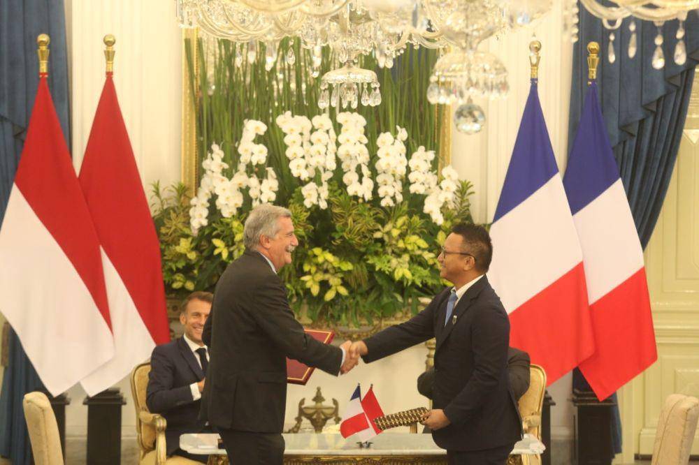 PP Pordasi jalin kerja sama dengan Prancis yang disaksikan langsung Prabowo Subianto dan Emmanuel Macron. (Dok. Pordasi).
