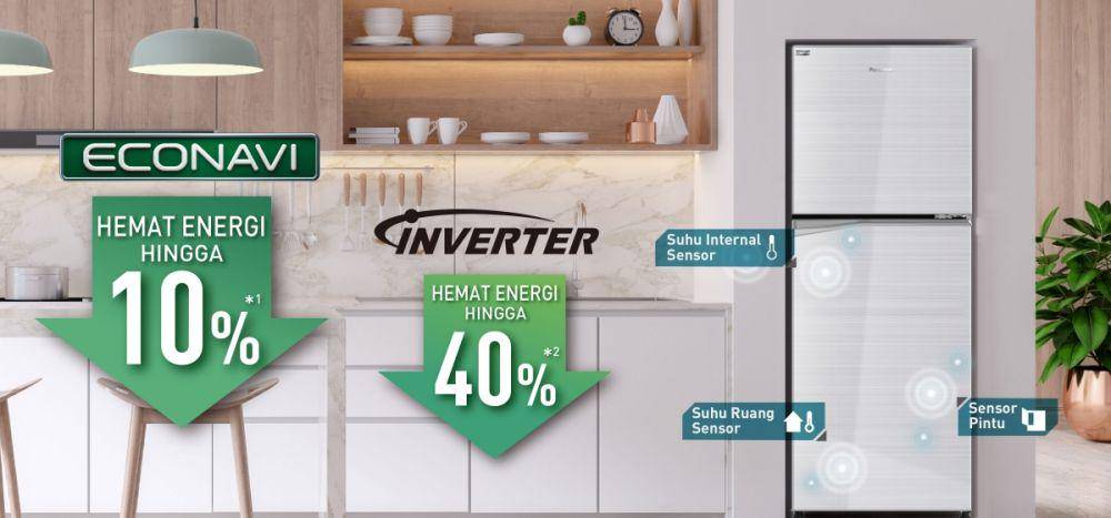 Teknologi inverter hemat energi yang tersedia pada kulkas (panasonic.com)