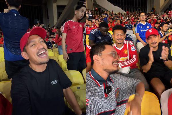 7 Potret Ibnu Jamil Nonton Manchester United di Malaysia