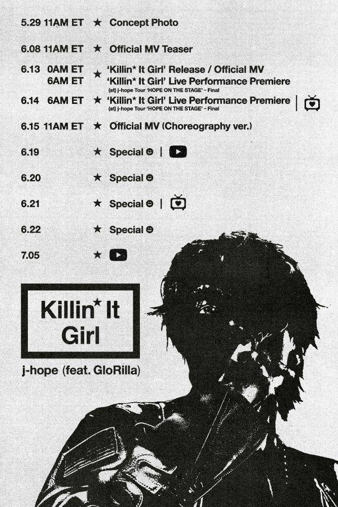 jadwal perilisan konten Killin' It Girl - J-Hope BTS (x.com/BIGHIT_MUSIC)