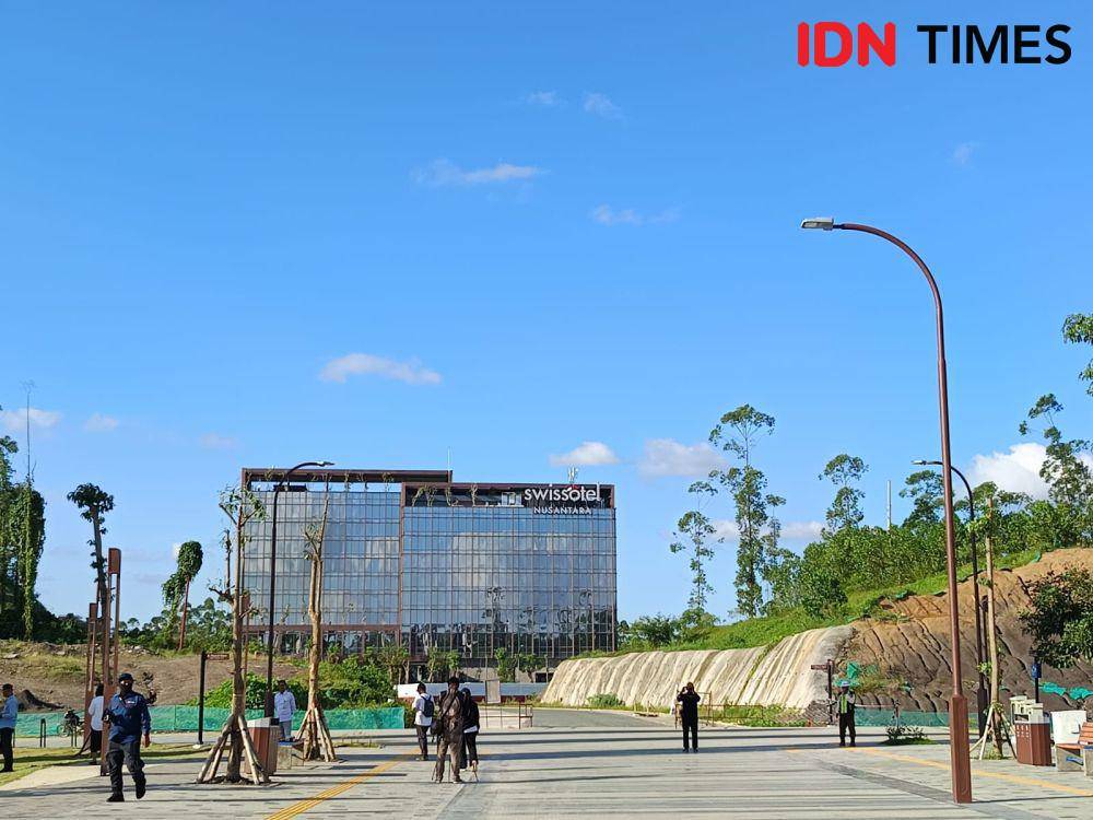 Salah satu hotel bintang lima di kawasan IKN. Investor asal Tiongkok saat ini juga tengah membangun Delonix Nusantara Commercial Complex sejak September 2024 lalu. (IDN Times/Erik Alfian)