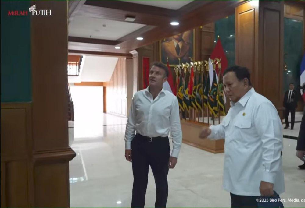 Momen Prabowo Jelaskan ke Macron Foto SBY di Akmil Magelang