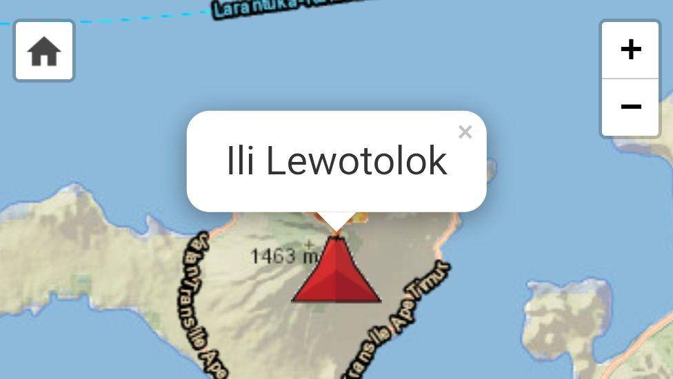 Gunung Api Lewotolok dalam map MAGMA Indonesia. (Dok MAGMA Indonesia)