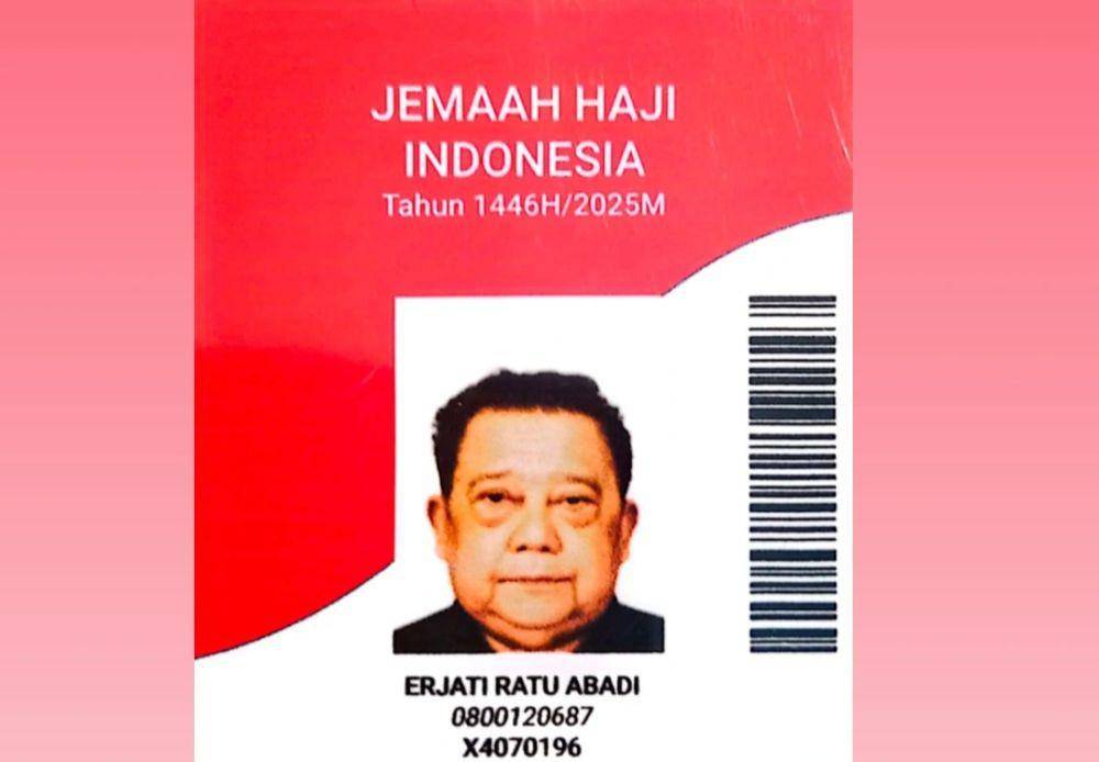 Jemaah haji Erjati Abbas bin Ratu Abadi (65) asal Kota Bandar Lampung. (Dok. Kemenag Lampung).