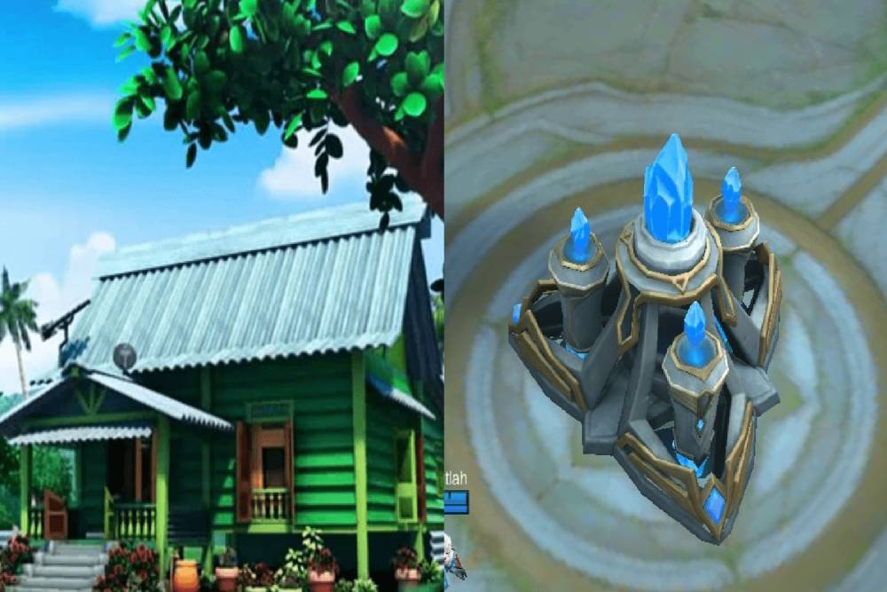 rumah Opah dan base di MLBB (dok. Les' Copaque Production/Upin & Ipin | dok. Moonton/Mobile Legends: Bang Bang)