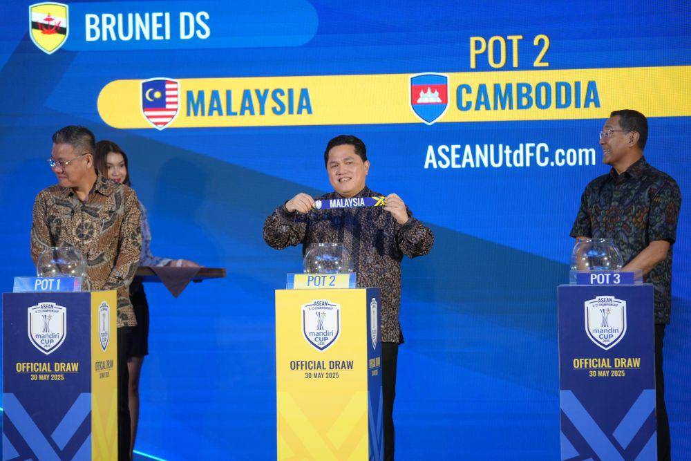 Ketua Umum PSSI, Erick Thohir, di undian grup Piala AFF U-23 2025. (Dok. PSSI)
