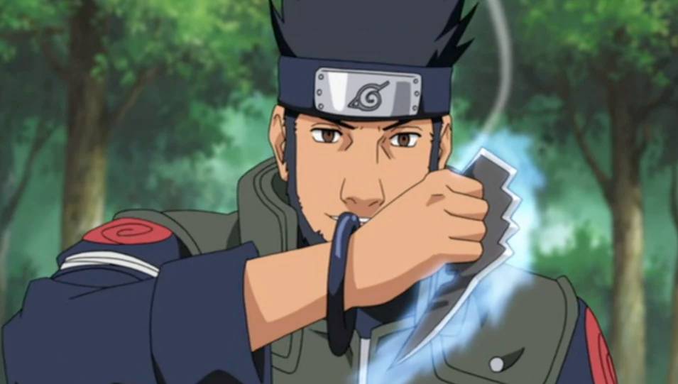 Ilustrasi Asuma Chakra Blade dari anime Naruto (2002) (dok. Pierrot)